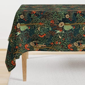 Fairy Tale Tablecloth - Whimsical Wonderland by gaiamarfurt - Enchanted Forest Magical Woodland Cotton Sateen Tablecloth by Spoonflower