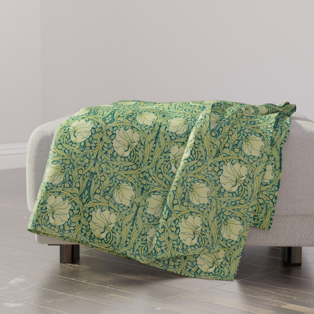 Art Nouveau Throw Blanket Pimpernel Crane by Peacoquettedesigns Green ...