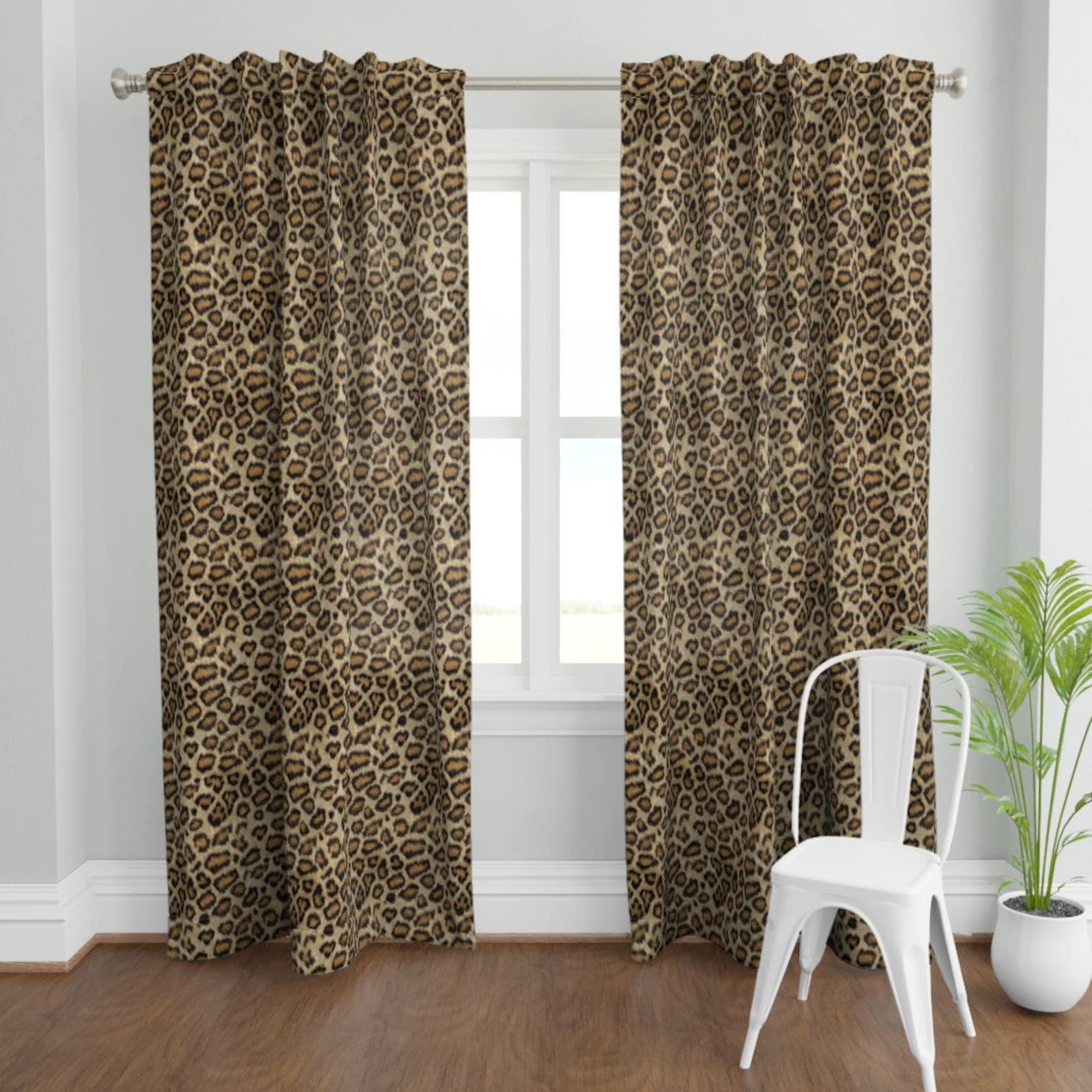 African animal print window curtains- bedroom makeover