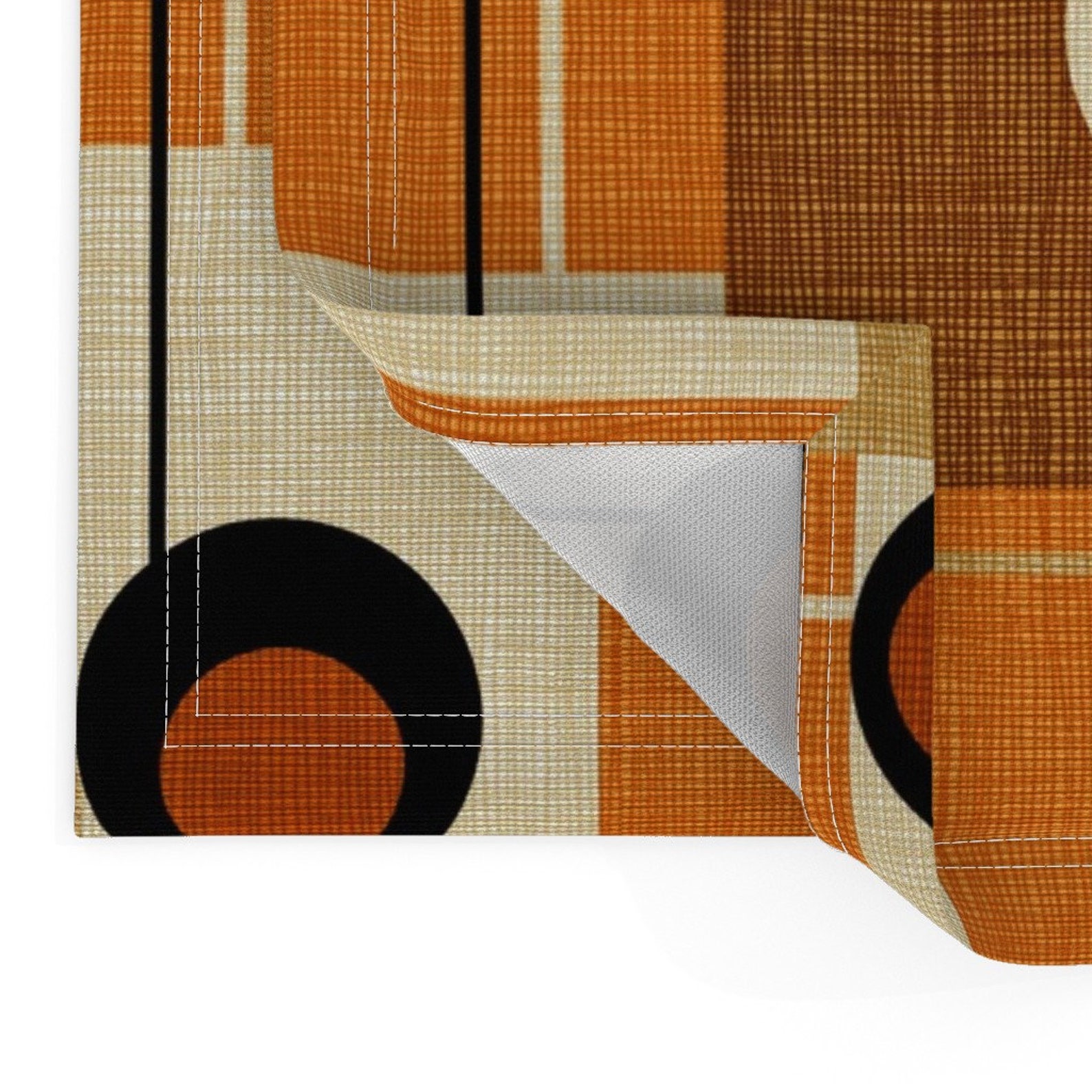 Mid Century Modern Placemats set of 2 Orbs and Squares by Etsy