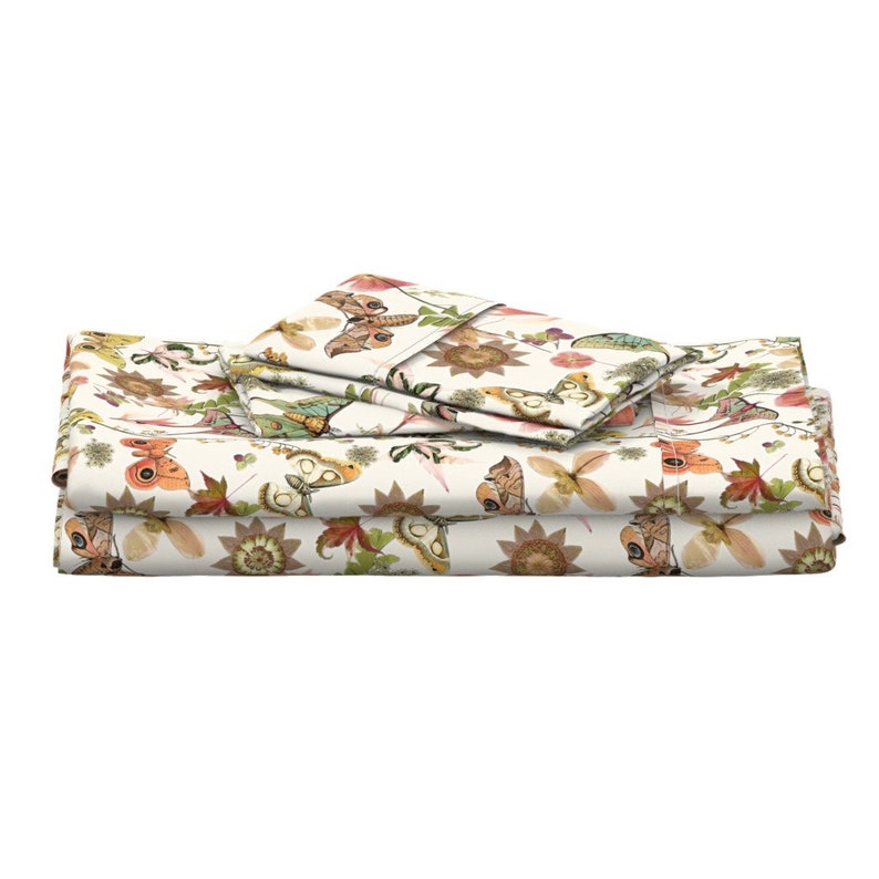 Moth and Butterfly Sheets Moths and Wildflowers by Etsy