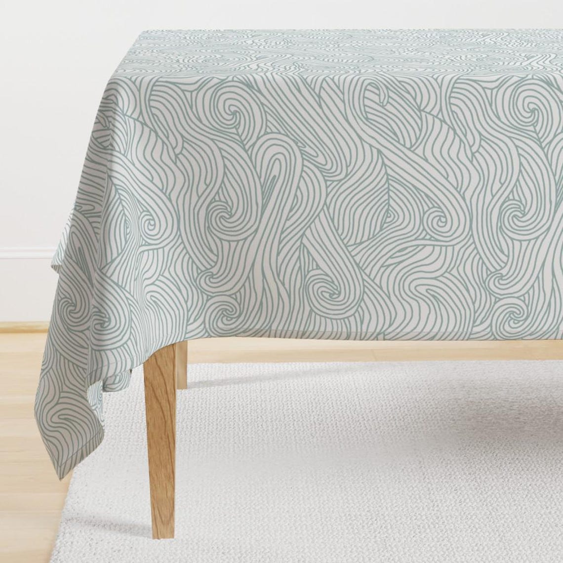 Abstract Ocean Waves Quilted Table Topper NCU0HNH163