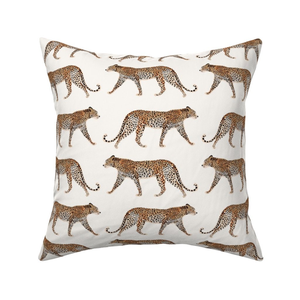 Brown Throw Pillow Cheetah Park by onesweetorange Modern Etsy
