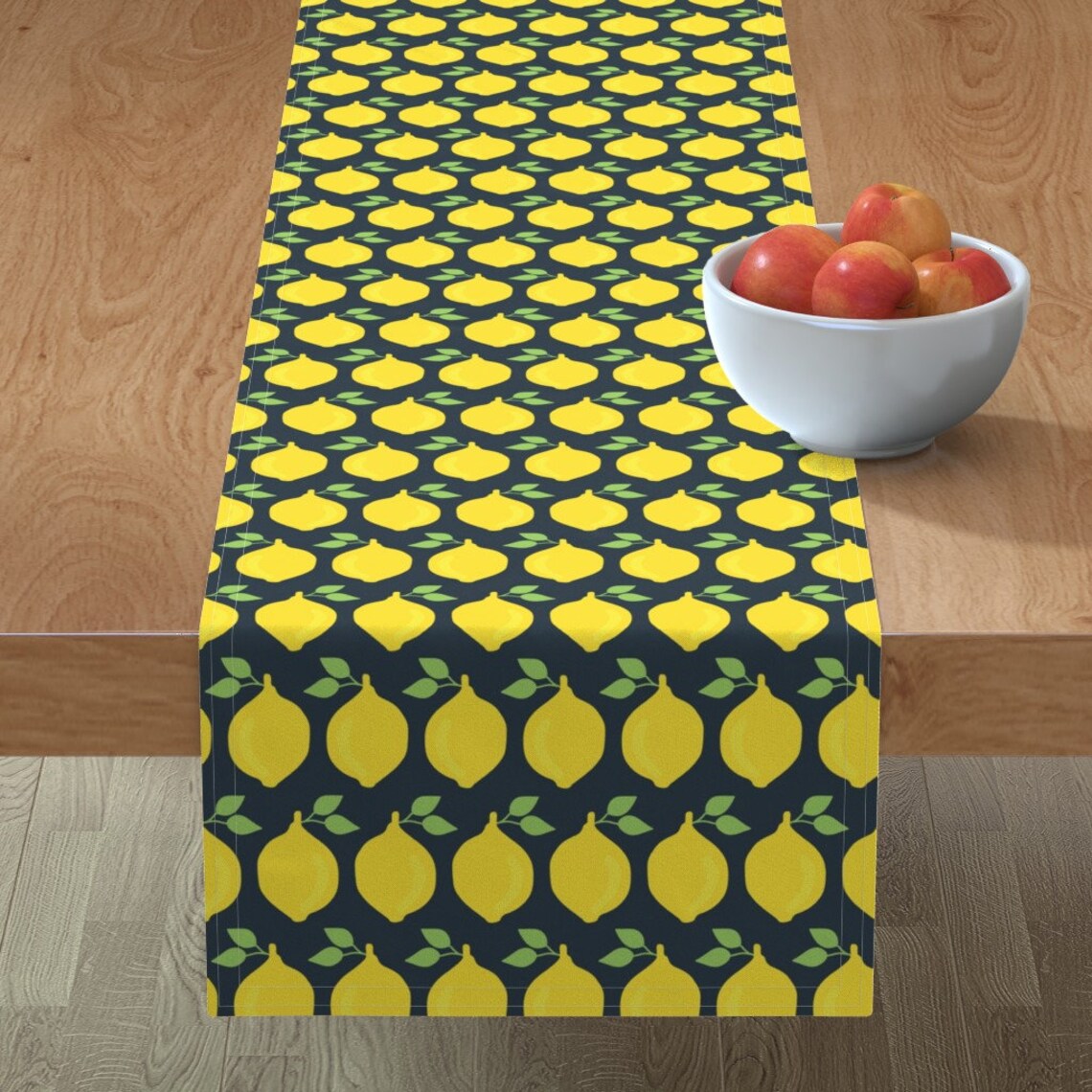 Bright Yellow Lemon Table Runner Retro Lemons in A Row by Etsy