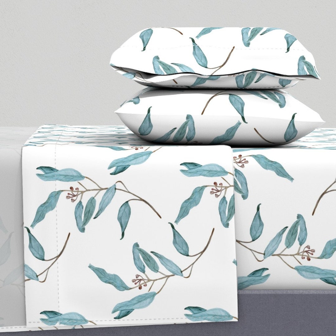 Watercolor Leaves Sheets Eucalyptus by Siradpion Tropical Etsy