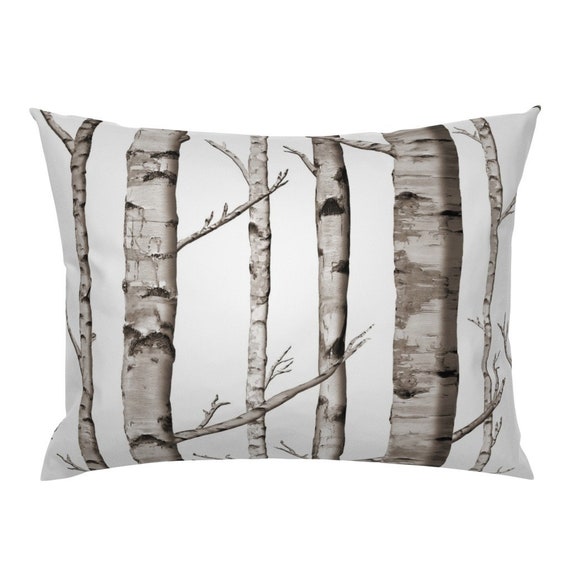 Forest Pillow Sham Birch Forest in Black and White by | Etsy