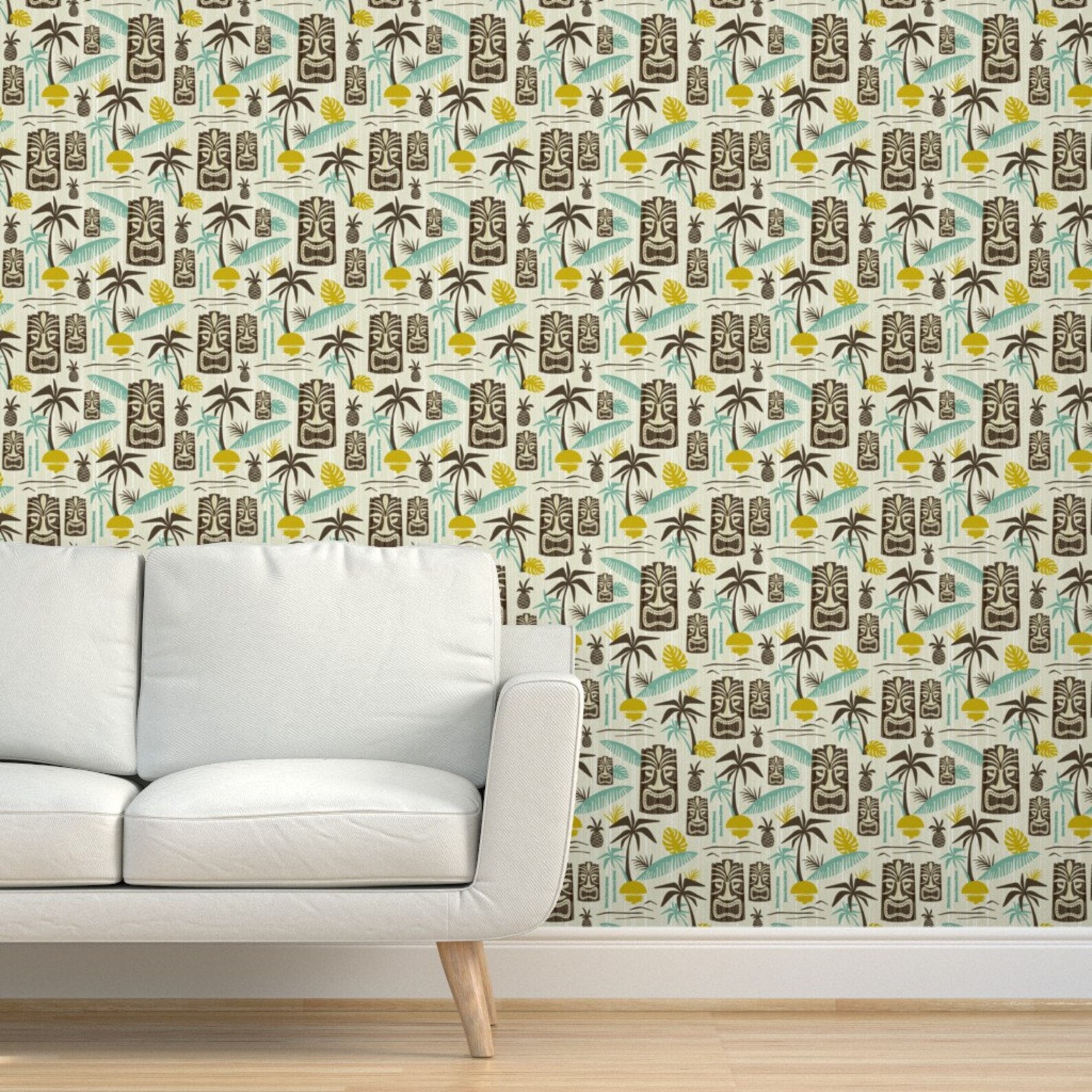 Tiki Commercial Grade Wallpaper Island Tiki by Heatherdutton - Etsy