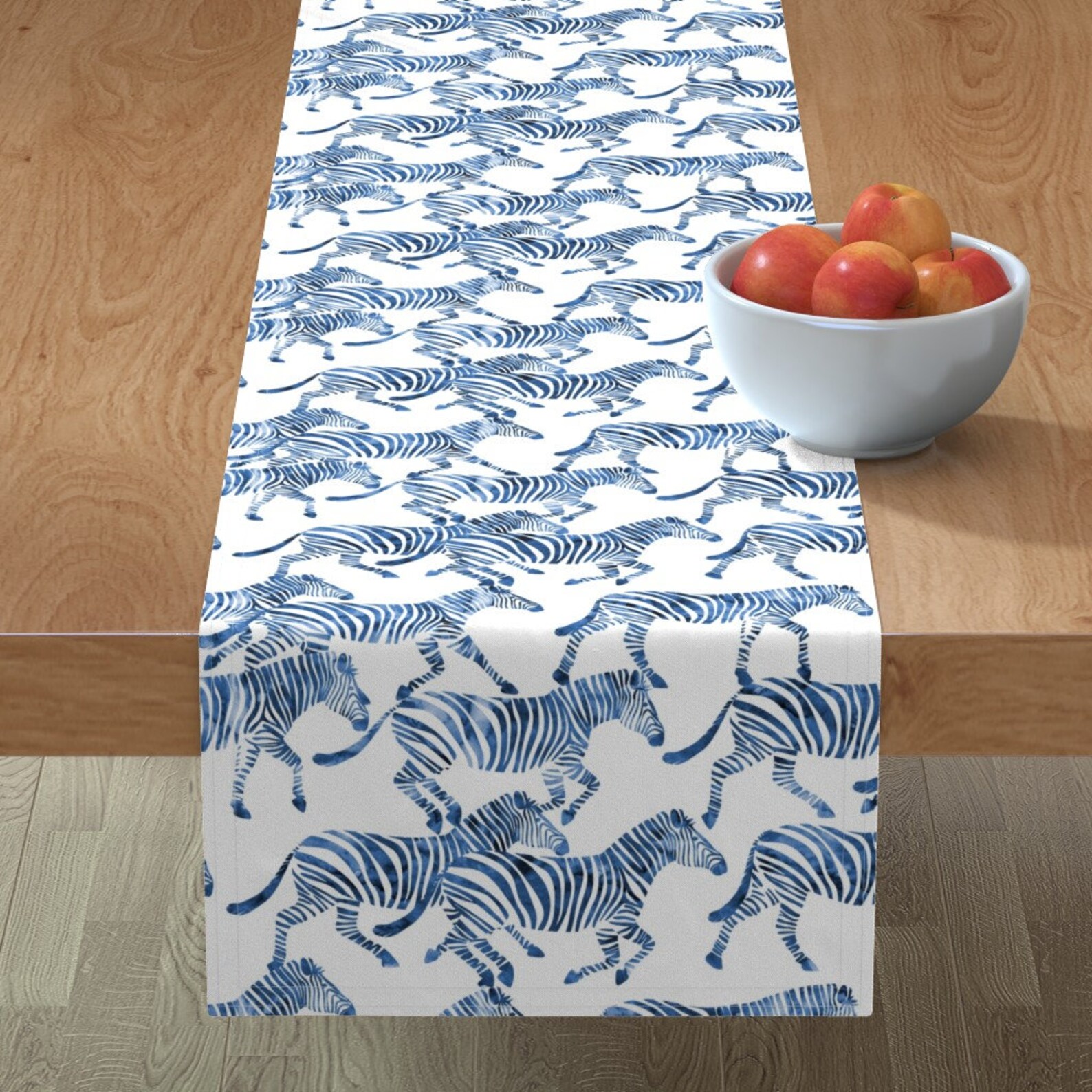 Watercolor Zebra Table Runner Zebras in Blue by Etsy