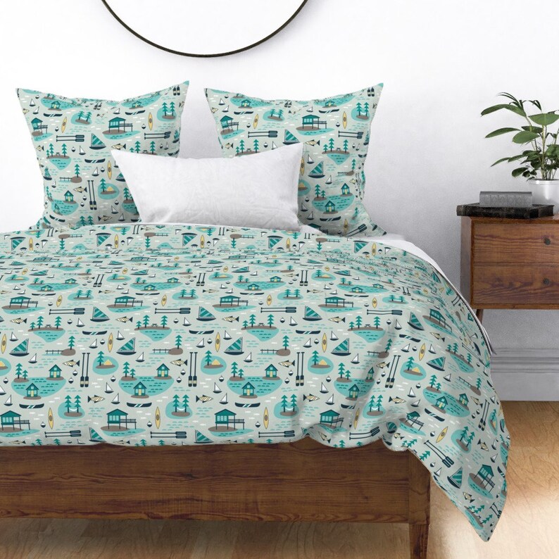 Summer Duvet Cover Vacation at the Lake maritime by Etsy