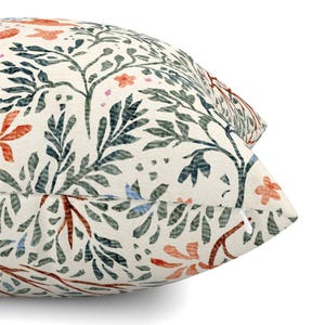 Whimsical Throw Pillow - Cottagecore Nature Trees Leaves Birds Floral Decorative Square Throw Pillow - Birds And Branches by mona_ahmed image 6