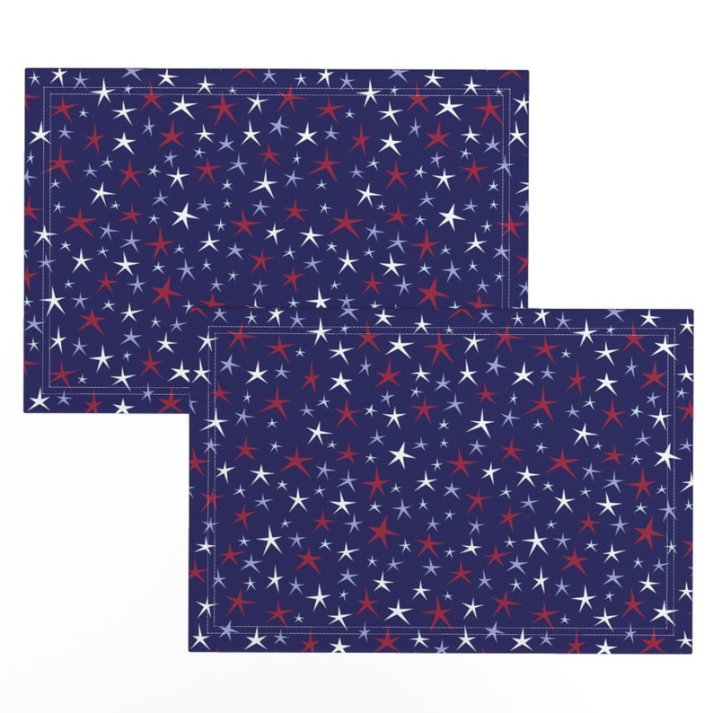 Fourth of July Placemats set of 2 Patriotic Stars by Etsy
