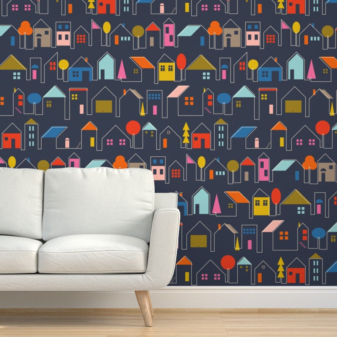 Geometric Home Wallpaper We Are All Connected by katerhees Etsy