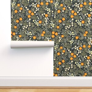 Floral Wallpaper Poppy Watercolor Floral By Sugarpinedesign Nursery Custom Printed Removable Self Adhesive Wallpaper Roll by Spoonflower