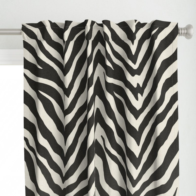 Zebra Curtain Panel Zebra Black and Tint by Etsy
