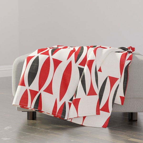 Red and White Throw Blanket Etsy