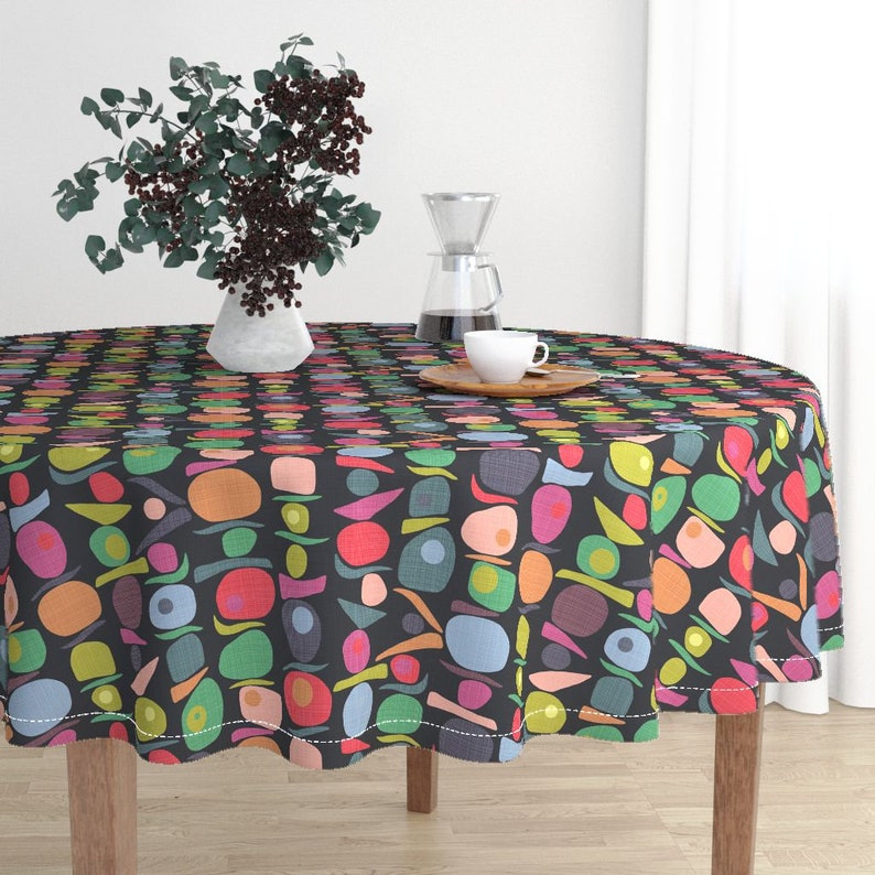 Kebob Cotton Sateen Circle Tablecloth by Spoonflower Balance Round Tablecloth Equilibrium by scrummy