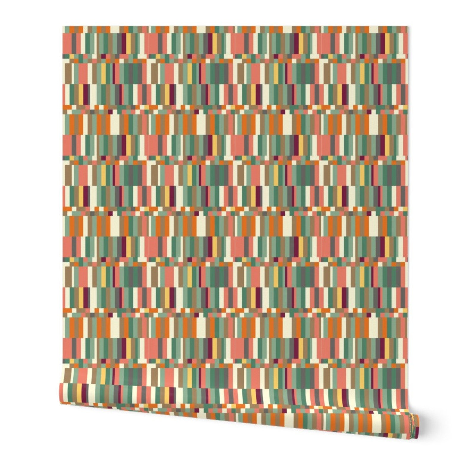 Mid Century Wallpaper Geometric Retro by Nina_leth Mod Etsy