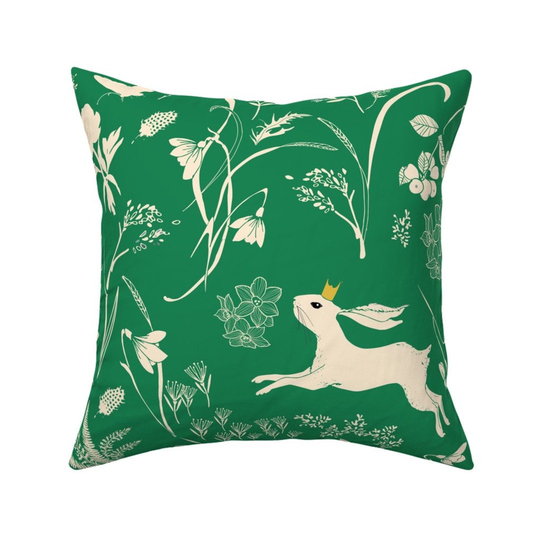 Rabbit Throw Pillow Enchanted Bunny Prince by Etsy