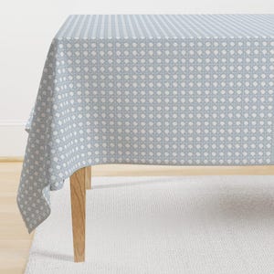 Light Blue Cane Weave Tablecloth - Blue Rattan by danika_herrick -  Rattan Weaving Cane Design Cotton Sateen Tablecloth by Spoonflower
