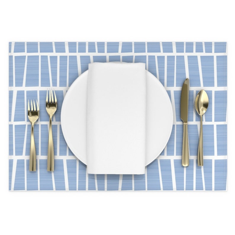 Modern Placemats Set of 2 Light Blue Tiles by wakikot Etsy