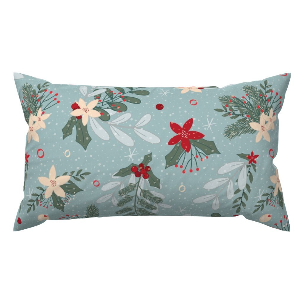 Christmas Accent Pillow Holiday Winter Floral by Etsy