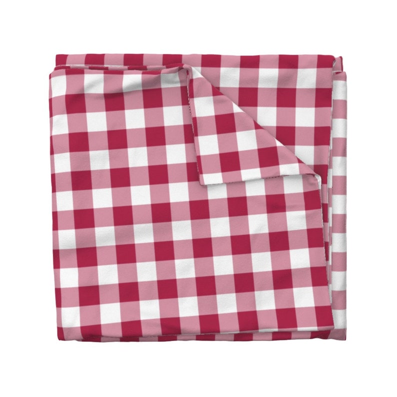 Red Check Duvet Cover Buffalo Check in Burgundy by Etsy