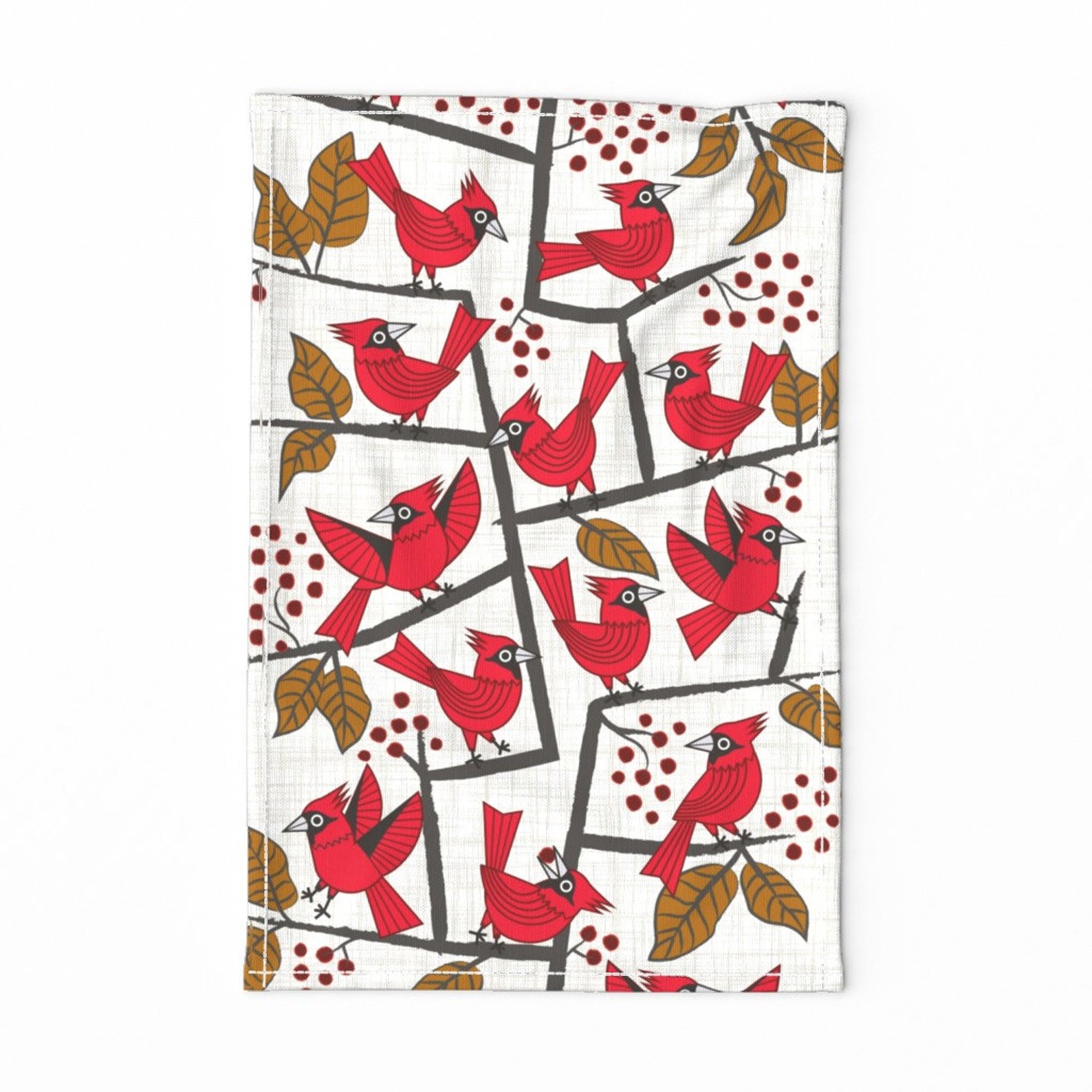 cardinal tea towel