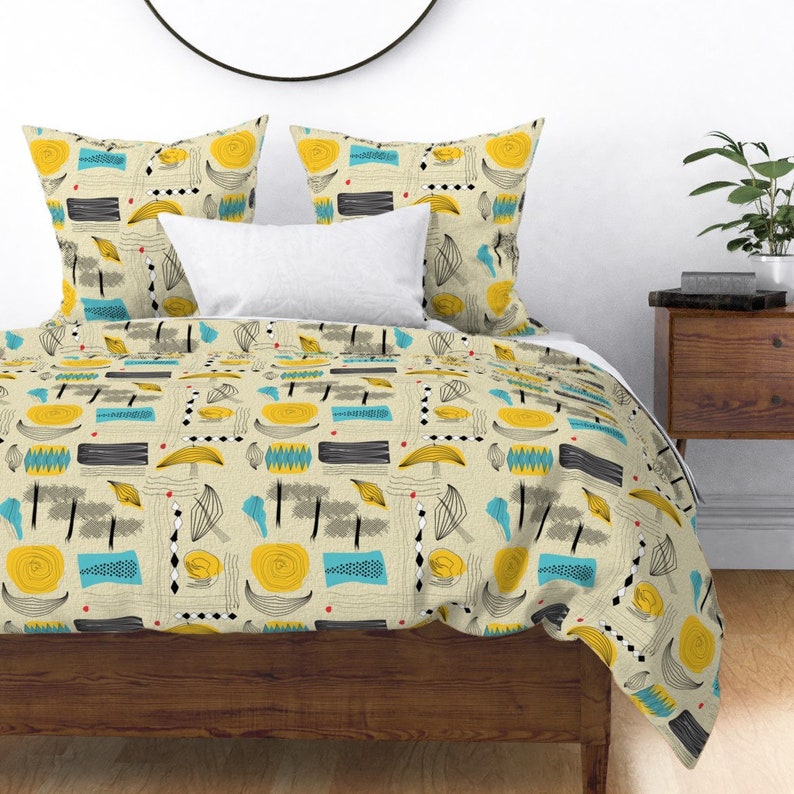 Midcentury Modern Duvet Cover Midcentury Abstract by Etsy
