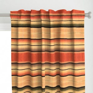 Western Rustic Curtain Panel - Saltillo Stripe by danuta_tomzynski - Mexican Inspired Cowboy Ranch Custom Curtain Panel by Spoonflower