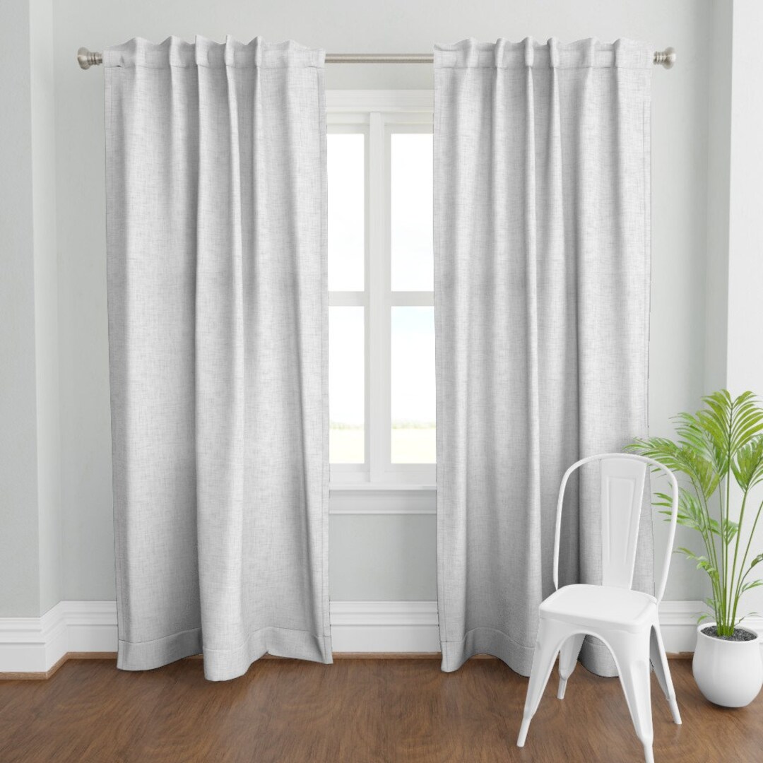 Linen Look Curtain Panel Very Light Gray by Erin__kendal Etsy