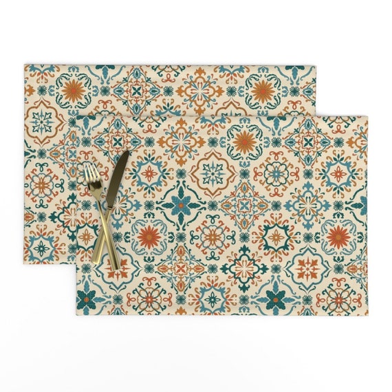 Spanish Tiled Placemats Set of 2 Spanish Tiles by Etsy