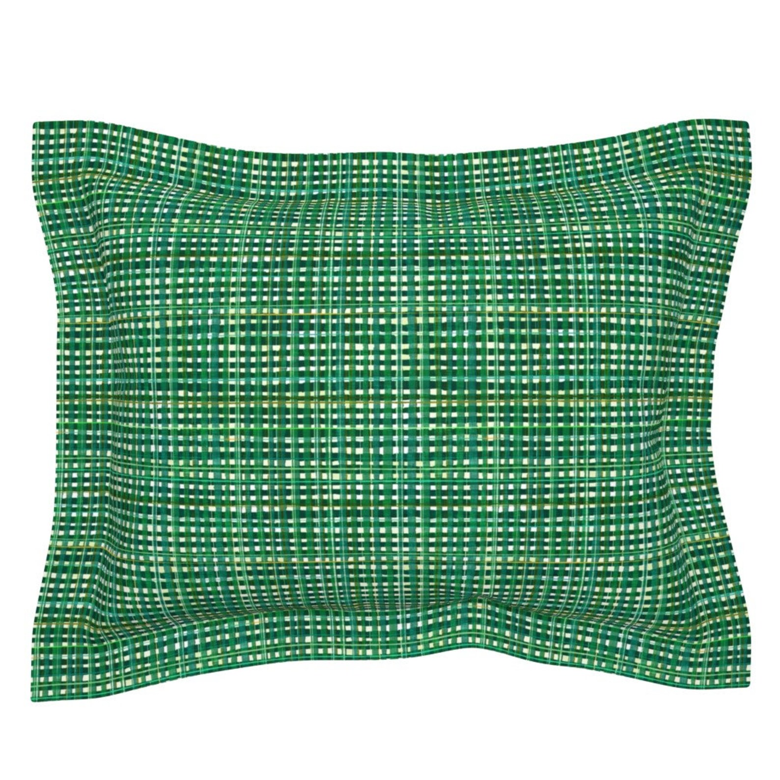 Holiday Pillow Sham Nol Plaid Green by Nouveau_bohemian Etsy