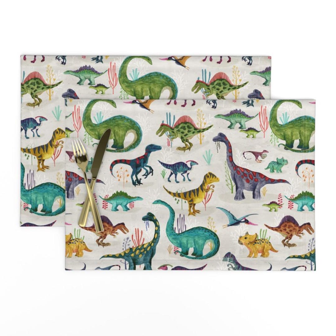 Dinosaur Placemats set of 2 Dinosaurs Bright Large by Katherine_quinn ...