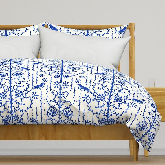 Cottagecore Bettwäsche - Französische Landschaft groß von mitalimdesigns - Französischer Bettbezug aus Baumwollsatin mit Weinreben ODER Kissenbezügen von Spoonflower