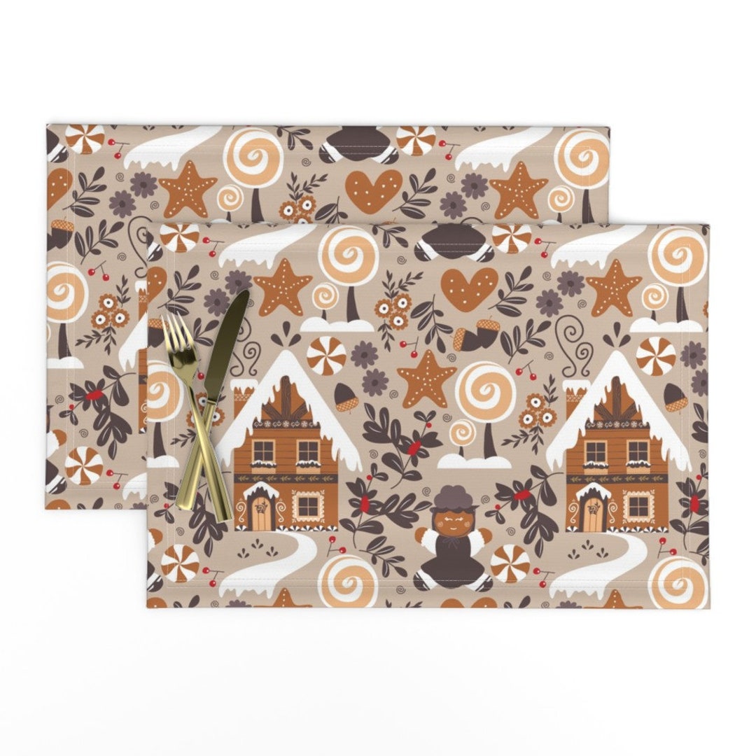 Gingerbread Placemats set of 2 Black Forest Gingerbread by Etsy