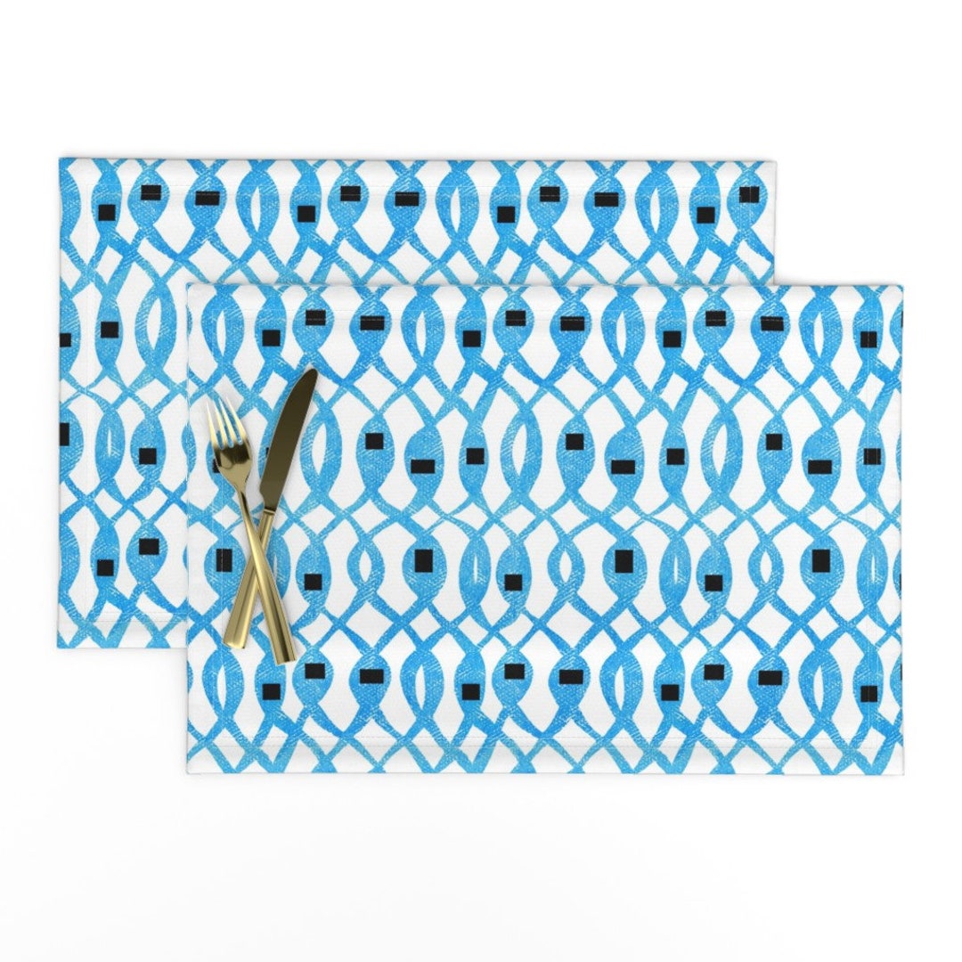 sky-blue-placemats-set-of-2-watercolor-squiggle-by-ottomanbrim-freehand