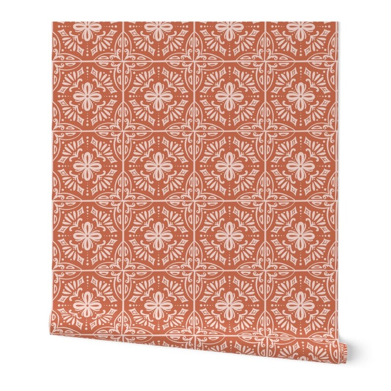 Geometric Wallpaper Sevilla Spanish Tile by Heatherdutton - Etsy