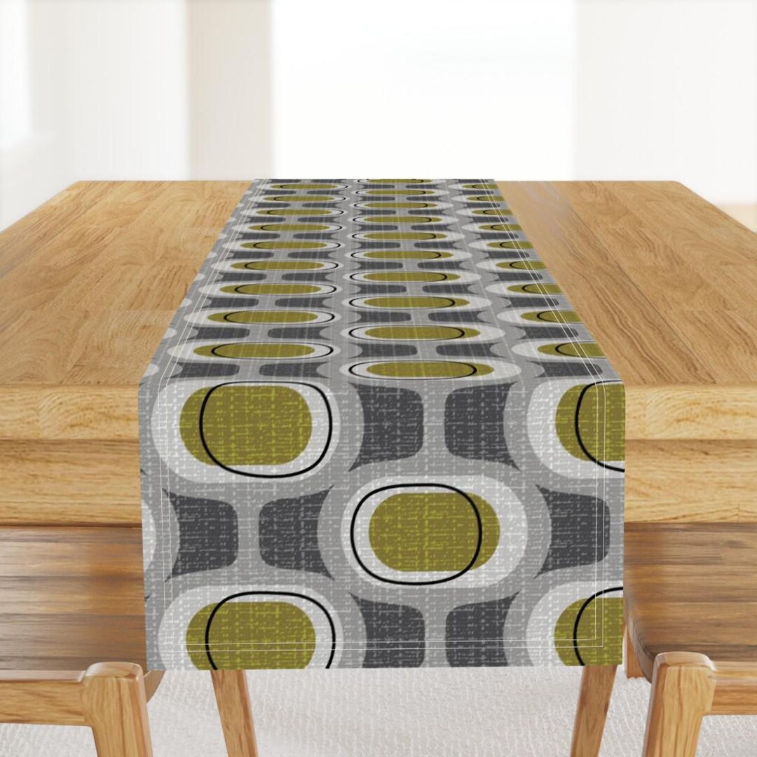 Mid Century Modern Table Runner - Retro Inspired Atomic Era 1950s 1960s ...
