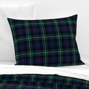 Blauw geruit beddengoed - Mackenzie Tartan van weavingmajor - Groen geruit rood geruit Schots katoenen satijnen dekbedovertrek OF kussenslopen afbeelding 2