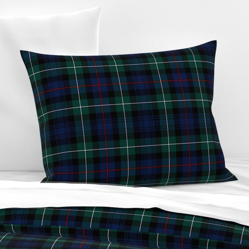 Blauw geruit beddengoed - Mackenzie Tartan van weavingmajor - Groen geruit rood geruit Schots katoenen satijnen dekbedovertrek OF kussenslopen afbeelding 2