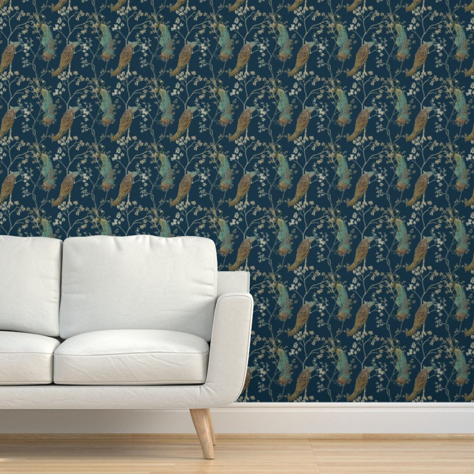 Maximalist Wallpaper Golden Peacock by Celina_digby | Etsy