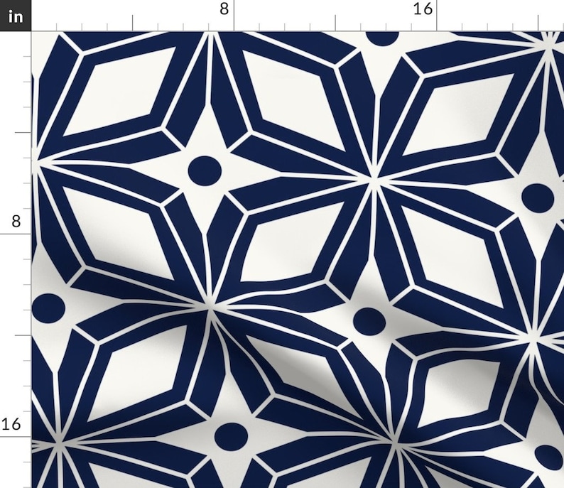 - Starburst Navy Large by heatherdutton Mid Century Modern Placemats Geometric Retro Vintage Cloth Placemats by Spoonflower Set of 2