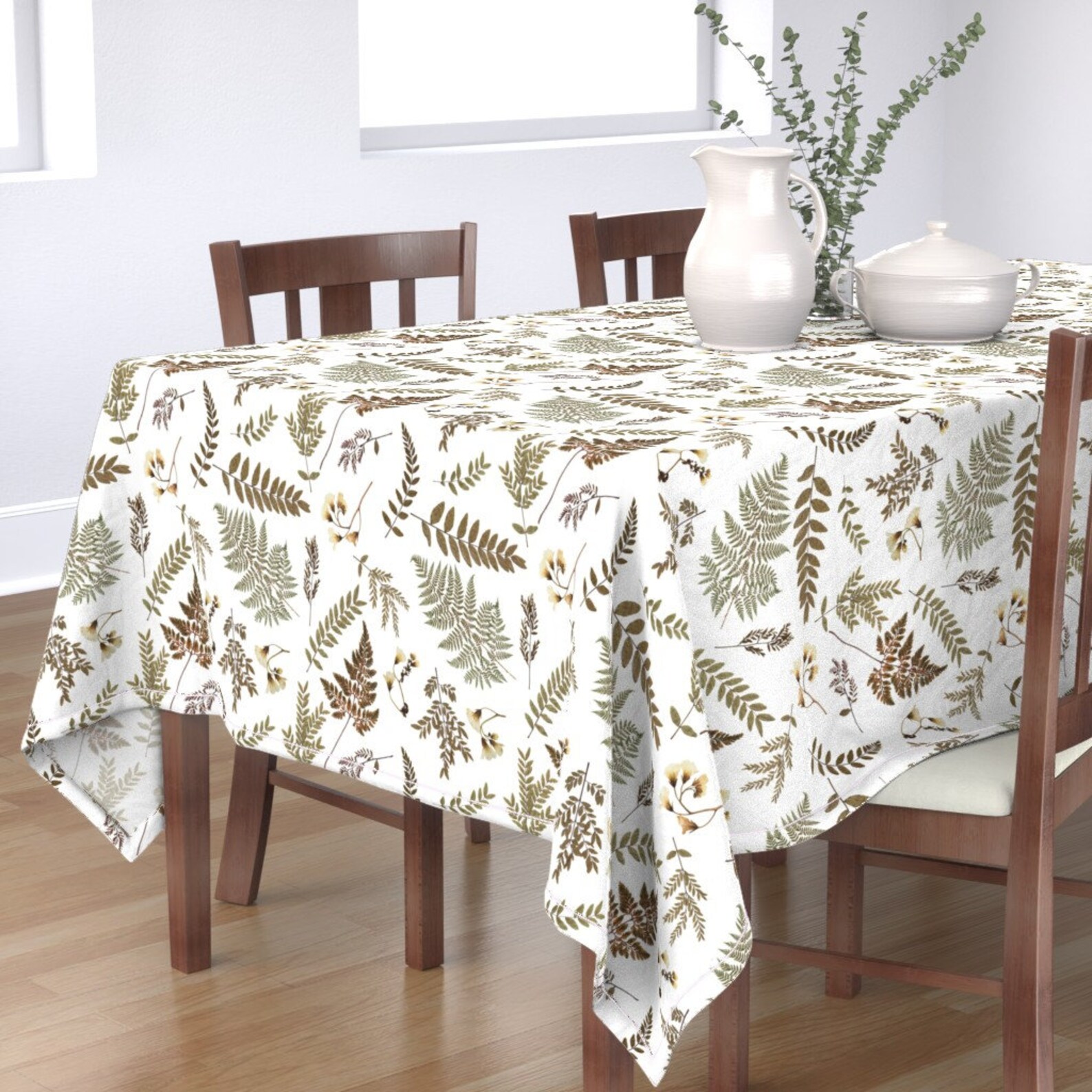 Botanical Tablecloth Pressed Ferns by janelle_wooten Etsy