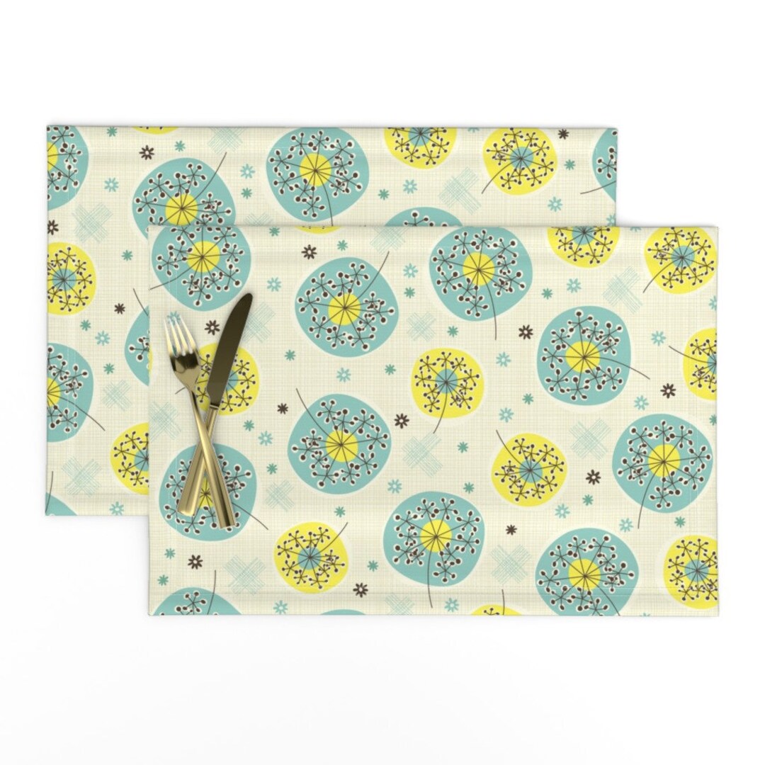 Mid Century Modern Placemats set of 2 Blowing Away by Jennartdesigns