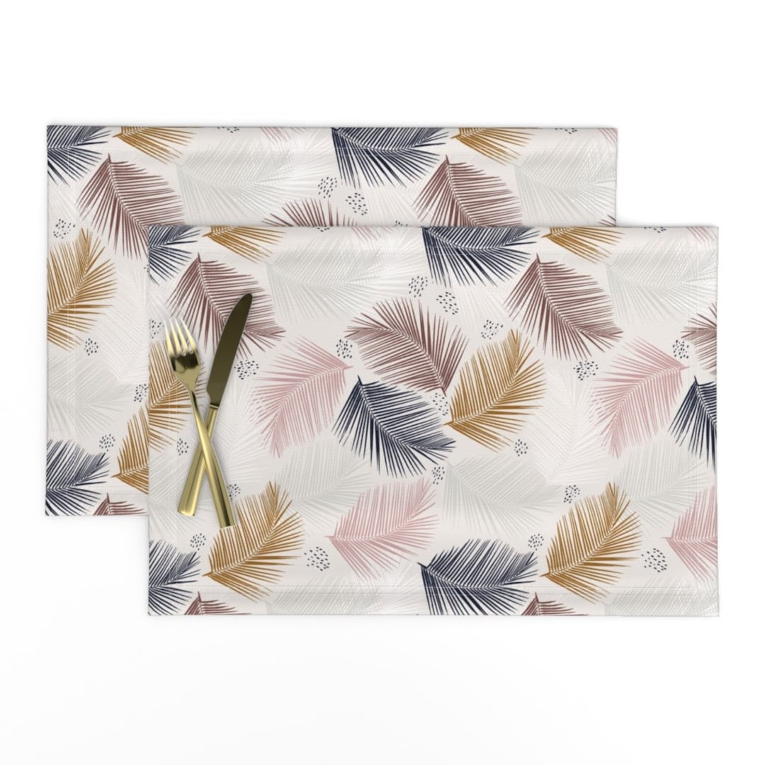 Tropical Palm Leaf Placemats set of 2 Indie Palm by Alison_janssen