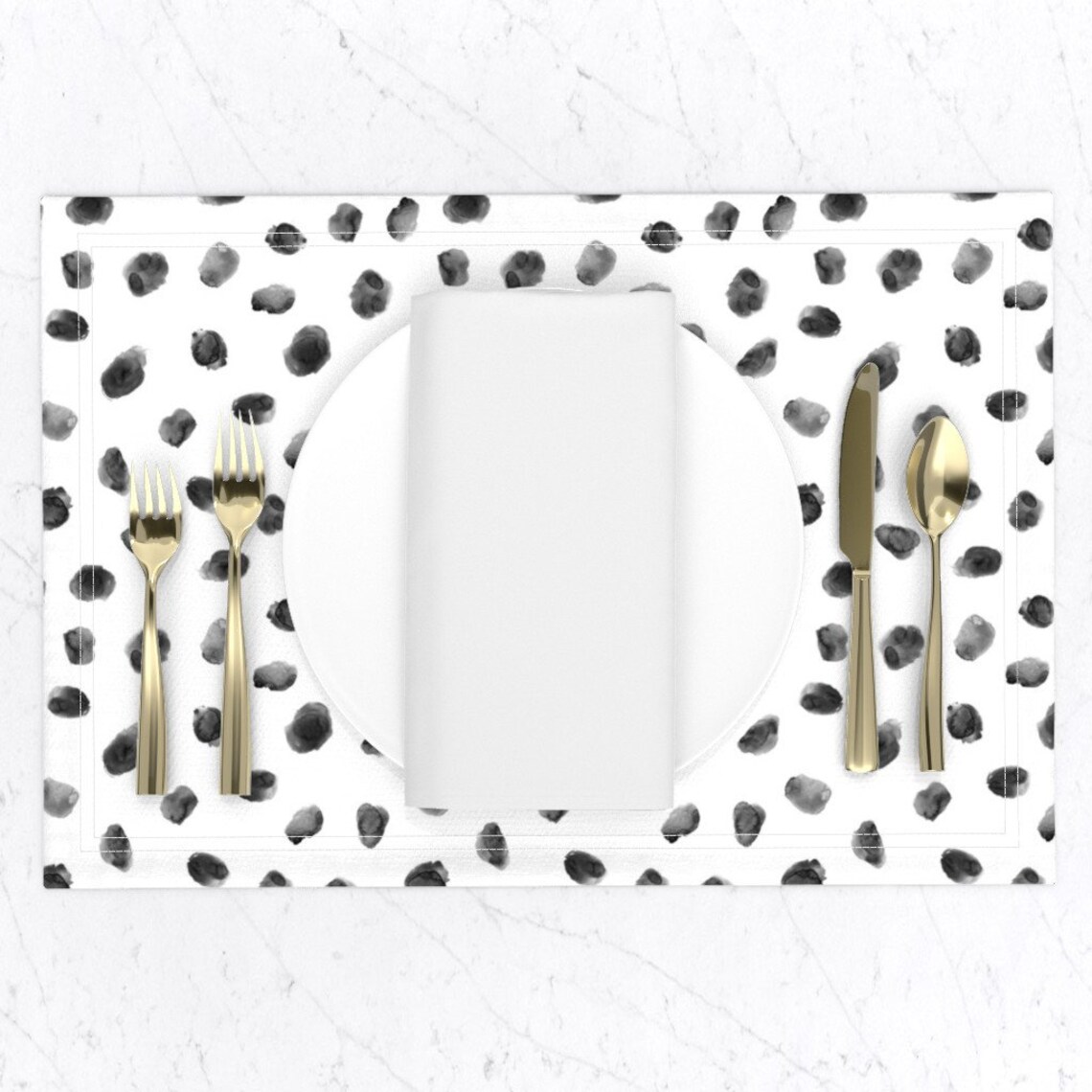 Modern Animal Print Placemats set of 2 Noir Watercolor Etsy
