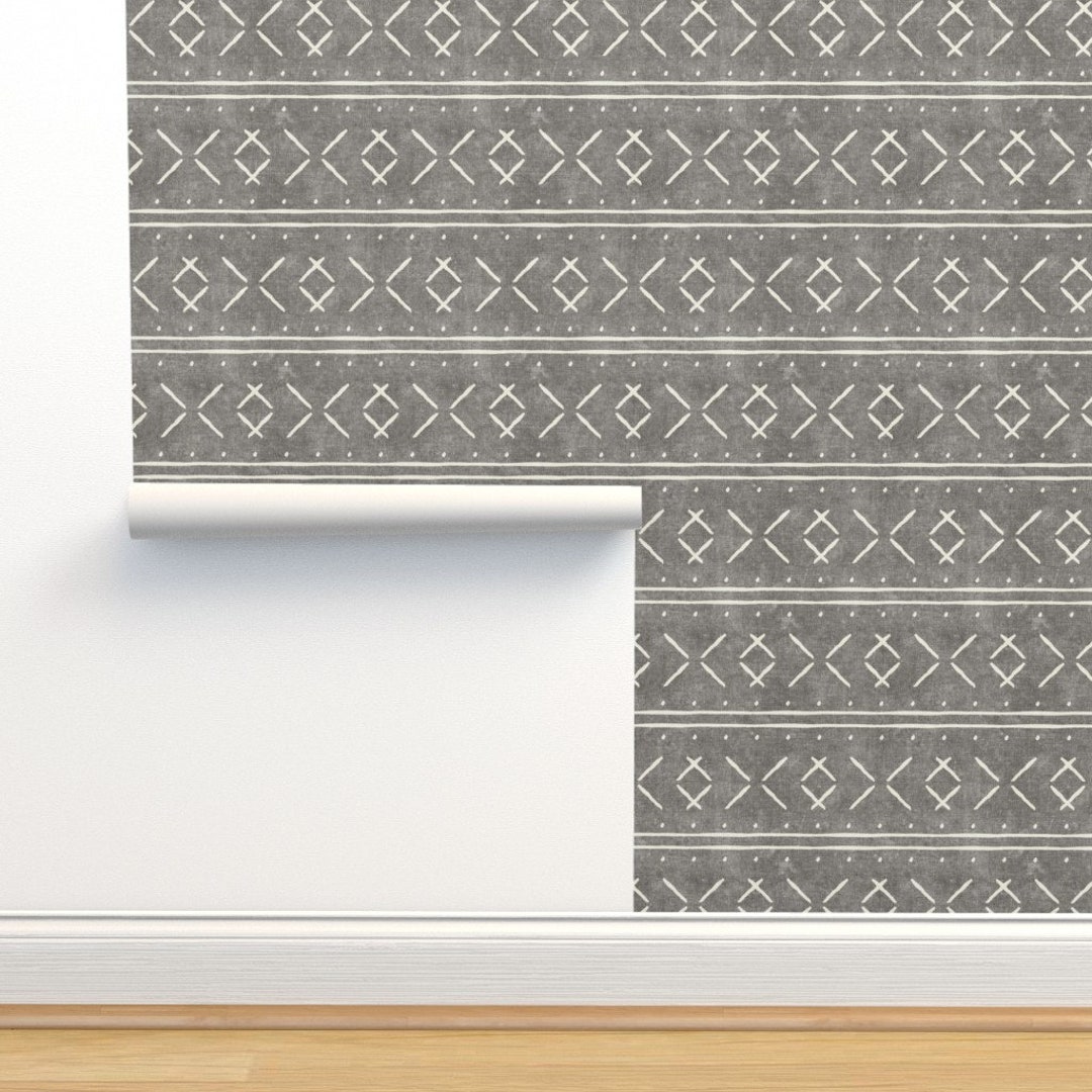 Mud Rug Stitching Mudcloth Stripe Commercial Grade Wallpaper Mud Cloth Stitch - Etsy