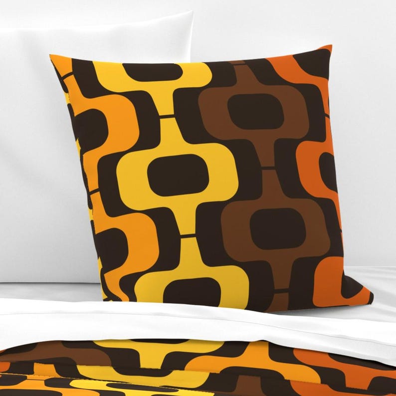 1970s Bedding - Mid Century by artistkierstan - Ogee Mid Mod Mcm Large Scale Jumbo Cotton Sateen Duvet Cover OR Pillow Shams by Spoonflower image 3