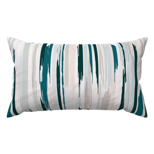 Teal Stripe Pillow Etsy