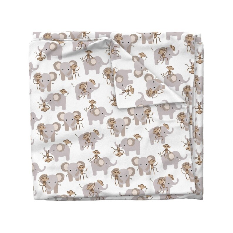 Baby Animals Duvet Cover Monkey and Elephant by Etsy